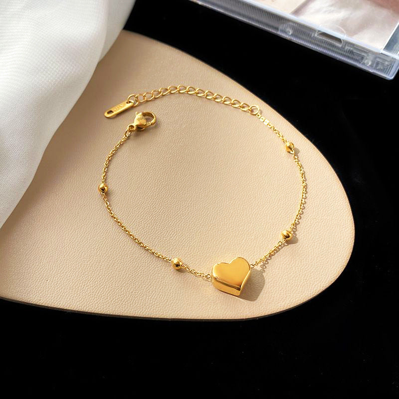 Kalung Hati Titanium 18K Emas Wanita Desain Minimalis Elegan perhiasandirect