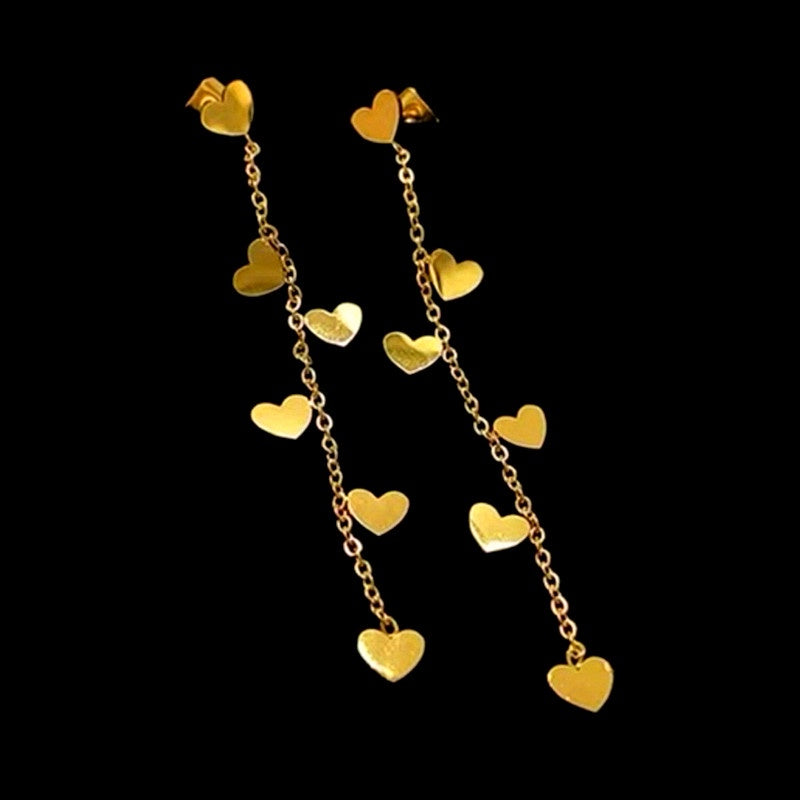 Anting Hati Pembawa Keberuntungan - Emas Stainless Steel Hypoallergenic untuk Wanita - 我的商店