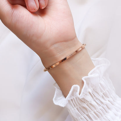 Gelang Wanita Sederhana - Stainless Steel, Elegan & Cocok untuk Hadiah Tunangan dan Ulang Tahun! - 我的商店