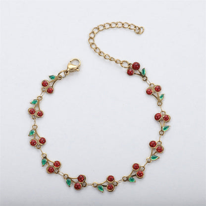 Gelang Ceri Berlapis Emas 18K – Kalung Kaki, Kalung, Rantai Pinggang & Aksesoris Grosir perhiasandirect
