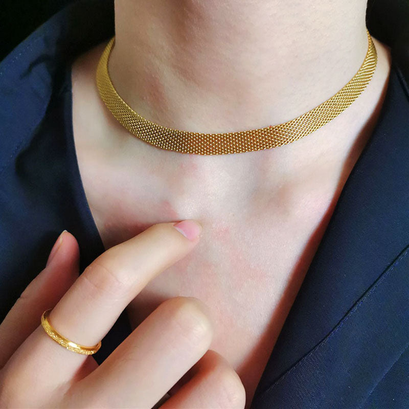 Gosir 18k Gold Plated Chain Necklace for Women Stainless Steel Jewelry Daily Non Tarnish Accessories for Girls Birthday Gift - 我的商店