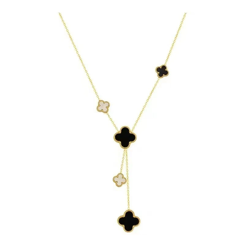Kalung Wanita Four-Leaf Clover – Kalung Liontin Rumbai Elegan Gaya Mewah perhiasandirect