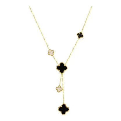Kalung Wanita Four-Leaf Clover – Kalung Liontin Rumbai Elegan Gaya Mewah perhiasandirect