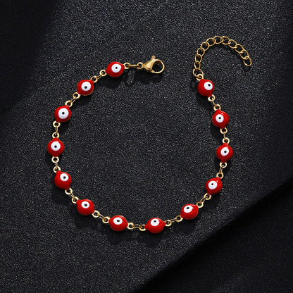 Gelang Mata Iblis Fashion Baja Tahan Karat 304 – Berlapis Emas 18K & Resin, Grosir perhiasandirect