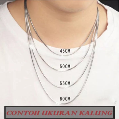 Kalung Titanium Model Casandra Pipih Untuk Pria Dan Wanita 我的商店