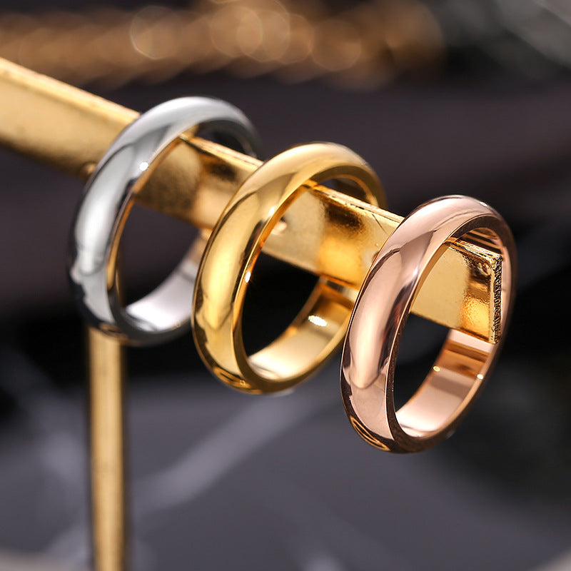 Cincin Dome untuk Wanita - Perhiasan Stainless Steel Lapisan Emas 18k | Aksesoris Pasangan Harian Murah dan Elegan - 我的商店