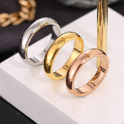 Cincin Dome untuk Wanita - Perhiasan Stainless Steel Lapisan Emas 18k | Aksesoris Pasangan Harian Murah dan Elegan - 我的商店