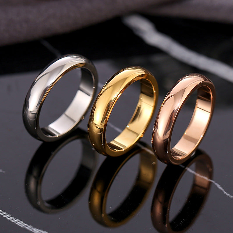 Cincin Dome untuk Wanita - Perhiasan Stainless Steel Lapisan Emas 18k | Aksesoris Pasangan Harian Murah dan Elegan - 我的商店