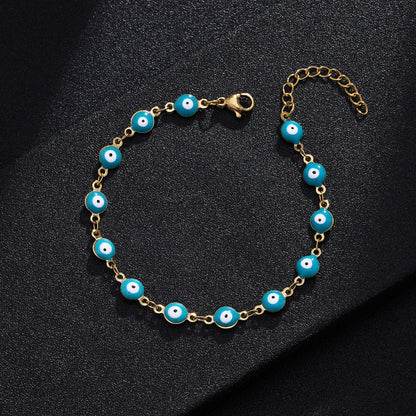 Gelang Mata Iblis Fashion Baja Tahan Karat 304 – Berlapis Emas 18K & Resin, Grosir perhiasandirect