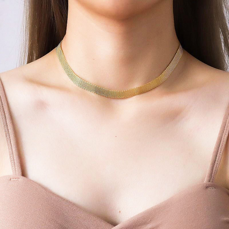 Gosir 18k Gold Plated Chain Necklace for Women Stainless Steel Jewelry Daily Non Tarnish Accessories for Girls Birthday Gift - 我的商店