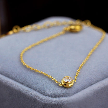 Gelang Pasangan Berlian - Stainless Steel Lapis Emas, Tidak Kusam, Elegan & Cocok untuk Setiap Acara! - 我的商店