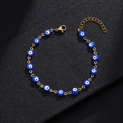 Gelang Mata Iblis Fashion Baja Tahan Karat 304 – Berlapis Emas 18K & Resin, Grosir perhiasandirect