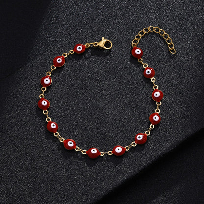 Gelang Mata Iblis Fashion Baja Tahan Karat 304 – Berlapis Emas 18K & Resin, Grosir perhiasandirect