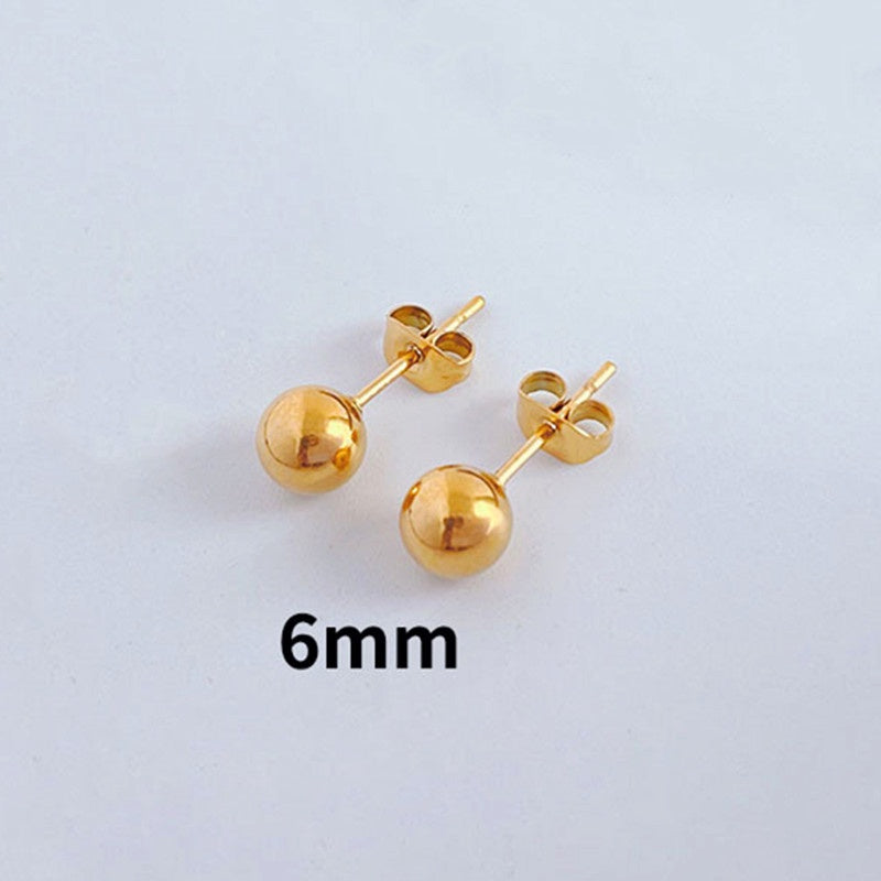 Anting Titanium Bola Gold Trending Elegan Korea Fashio Style - 我的商店