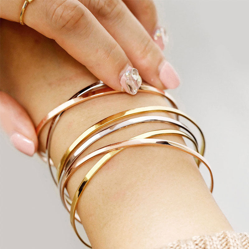 Gelang Wanita Sederhana - Stainless Steel, Elegan & Cocok untuk Hadiah Tunangan dan Ulang Tahun! - 我的商店