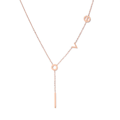 Kalung Love Letters Wanita - Liontin Huruf Romantis Stainless Steel Anti Kusam - 我的商店