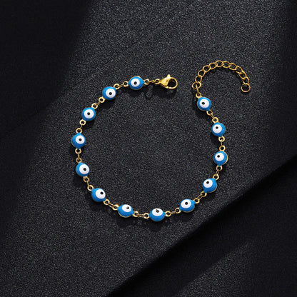 Gelang Mata Iblis Fashion Baja Tahan Karat 304 – Berlapis Emas 18K & Resin, Grosir perhiasandirect