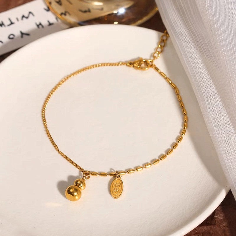 Gelang Kaki Wanita Gourdos Vintage - Rantai Emas, Tidak Pudar, Elegan & Cocok untuk Hadiah! - 我的商店