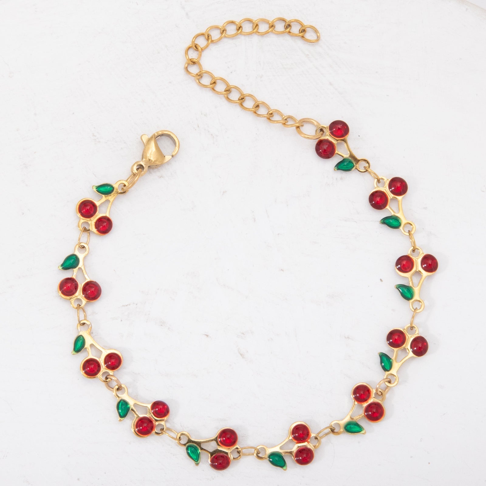 Gelang Ceri Berlapis Emas 18K – Kalung Kaki, Kalung, Rantai Pinggang & Aksesoris Grosir perhiasandirect