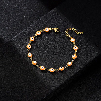 Gelang Mata Iblis Fashion Baja Tahan Karat 304 – Berlapis Emas 18K & Resin, Grosir perhiasandirect