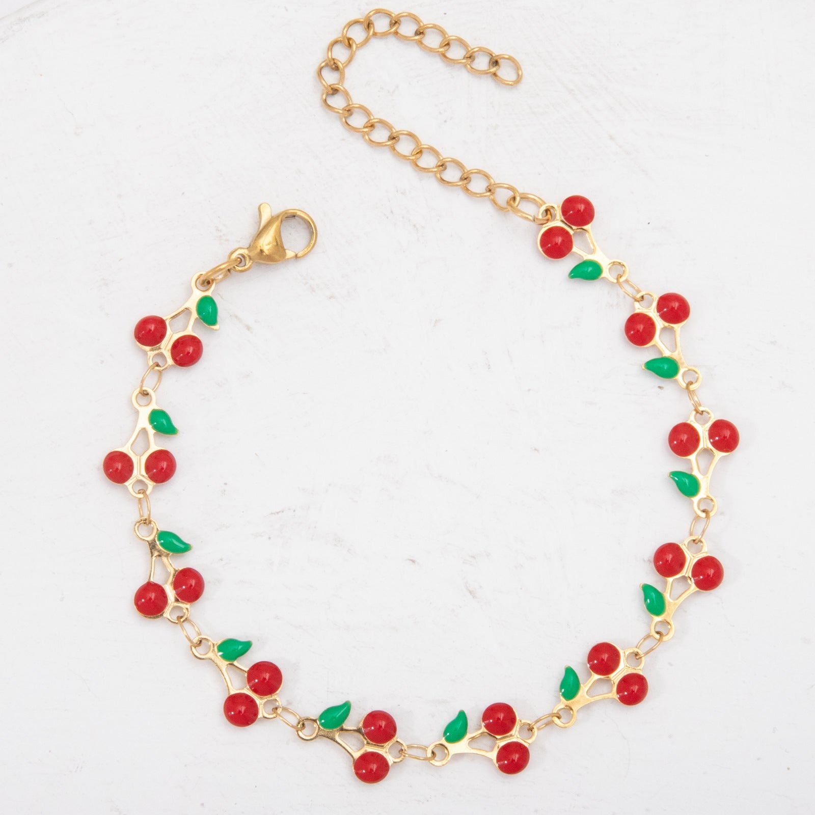 Gelang Ceri Berlapis Emas 18K – Kalung Kaki, Kalung, Rantai Pinggang & Aksesoris Grosir perhiasandirect