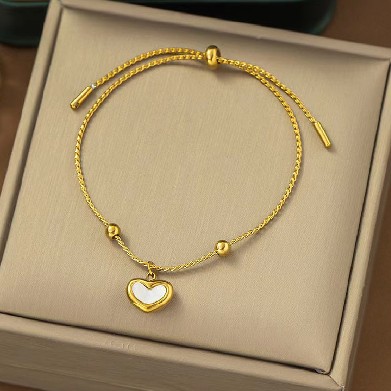 Gelang Wanita - Stainless Steel Emas 18K Anti Kusam, Aksesoris Fashion Elegan - 我的商店