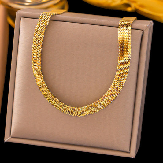 Gosir 18k Gold Plated Chain Necklace for Women Stainless Steel Jewelry Daily Non Tarnish Accessories for Girls Birthday Gift - 我的商店