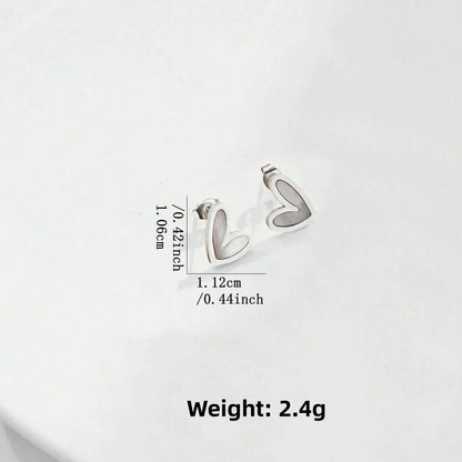 1 Pasang Anting Lucu Bentuk Hati – Cangkang & Emas 18K, Anti Karat perhiasandirect