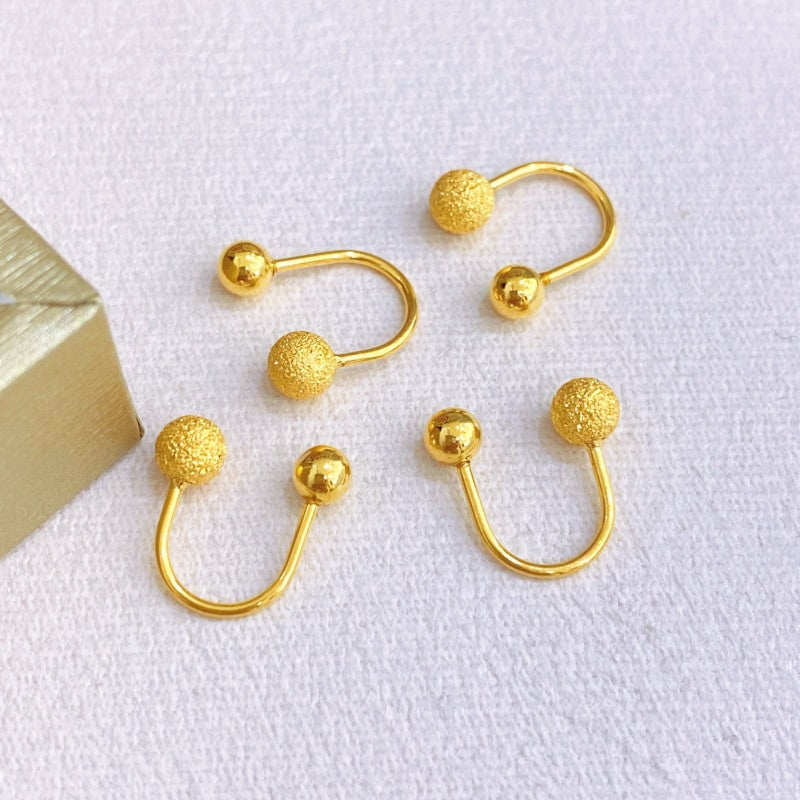 Anting Stud Manik Lapisan Emas 18k untuk Wanita - Perhiasan Stainless Steel | Aksesoris Fashion Murah dan Elegan - 我的商店