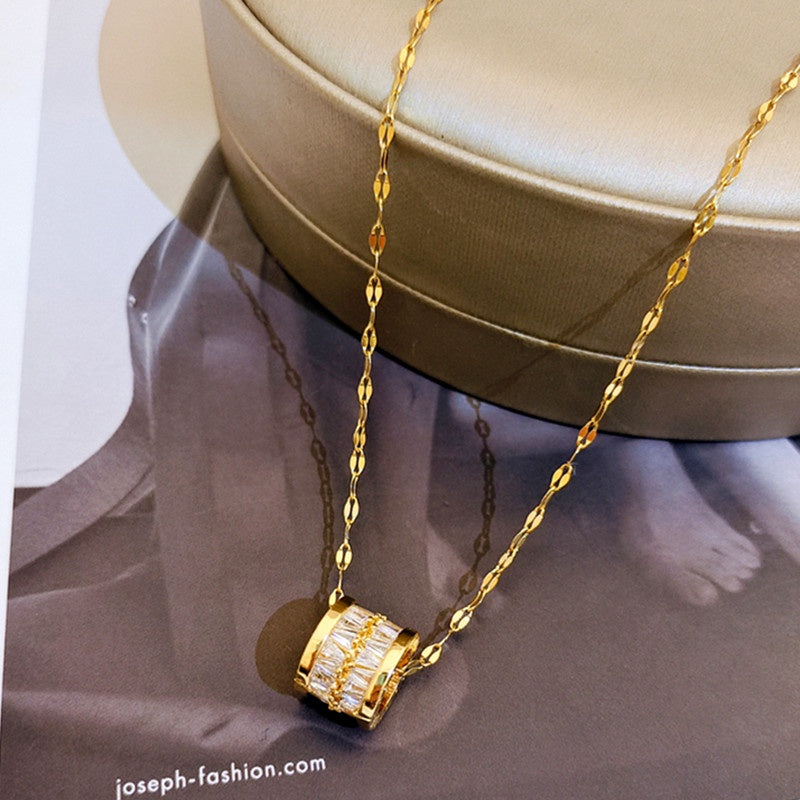 Kalung Wanita Klasik - Rantai Emas Stainless Steel dengan Liontim Elegan - 我的商店