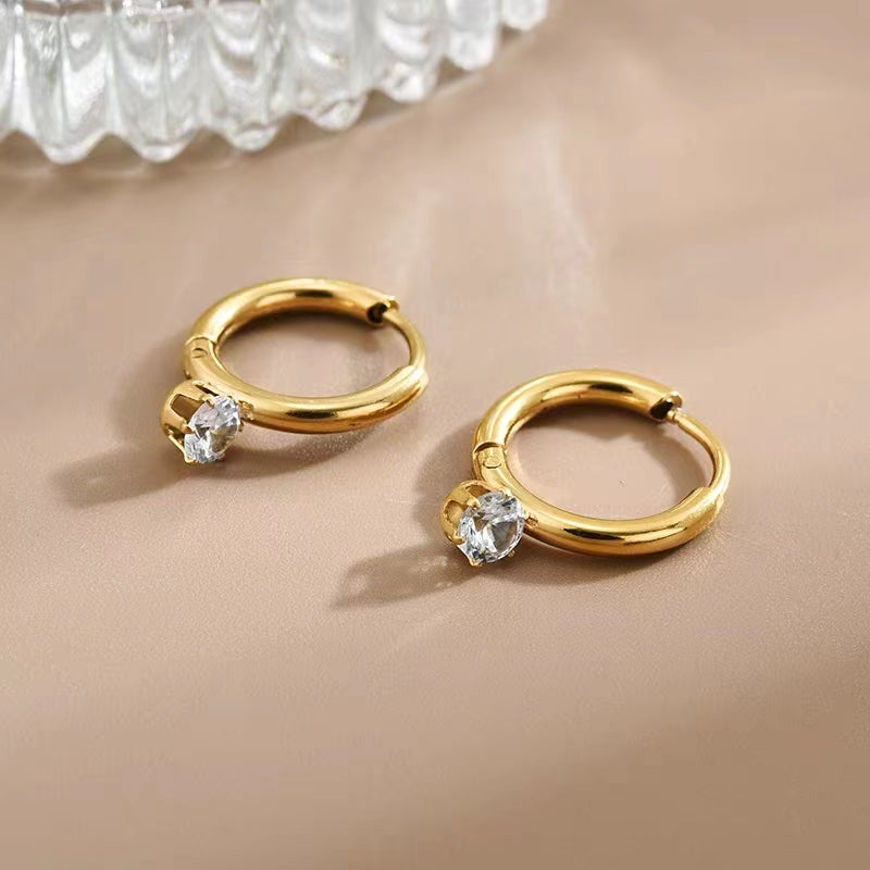 Anting Berlian Wanita - Emas Hypoallergenic Gantung, Aksesoris Mewah & Aman untuk Kulit - 我的商店