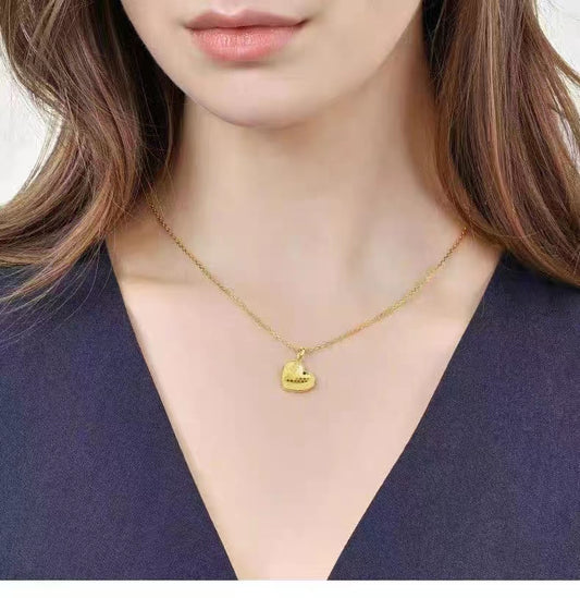 Grosir Kalung Wanita Stainless Steel Lapis Emas 18K - Model Korea, Trendi & Tidak Kusam! - 我的商店
