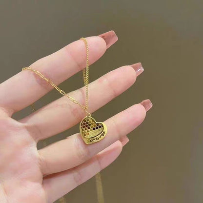 Kalung Sisik Ikan Kotak Emas 18K - Stainless Steel Anti Kusam Gaya Korea - 我的商店