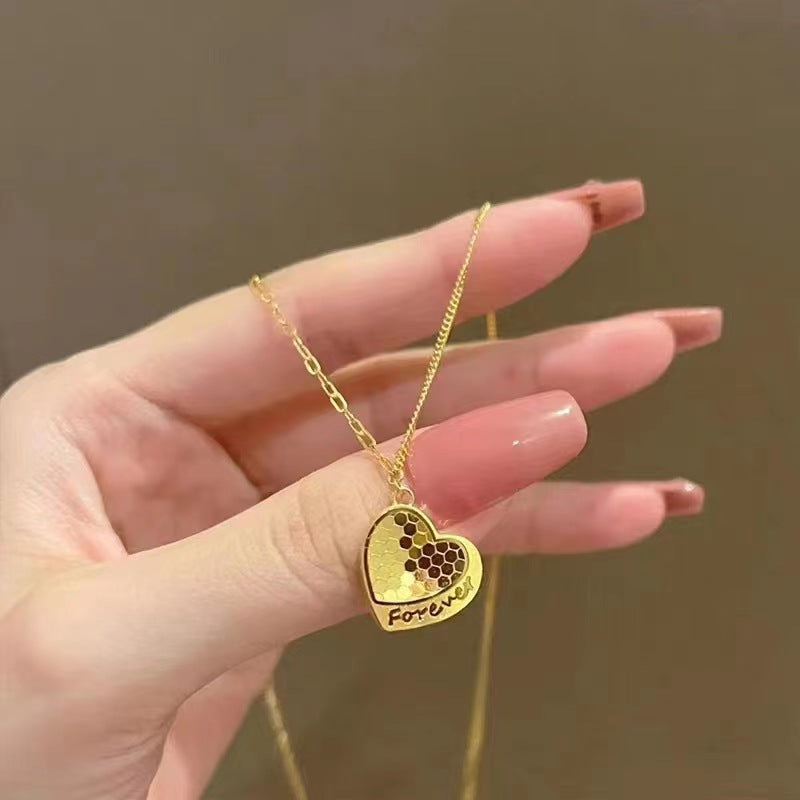 Kalung Sisik Ikan Kotak Emas 18K - Stainless Steel Anti Kusam Gaya Korea - 我的商店