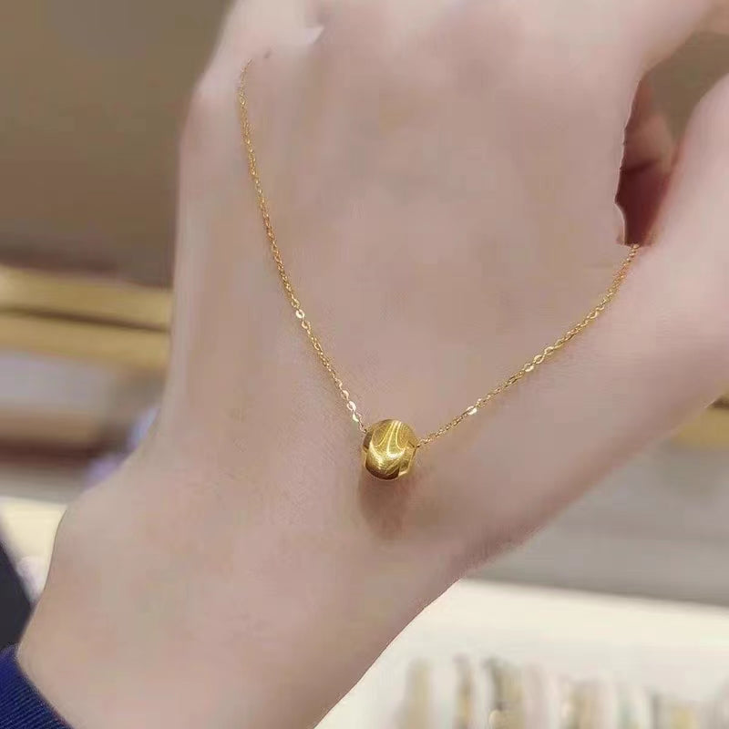 Kalung Personalisasi Mata Kucing 18k Wanita - Perhiasan Stainless Steel Elegan Anti Kusam, Pendant Trendy, Grosir Harga Terbaik - 我的商店