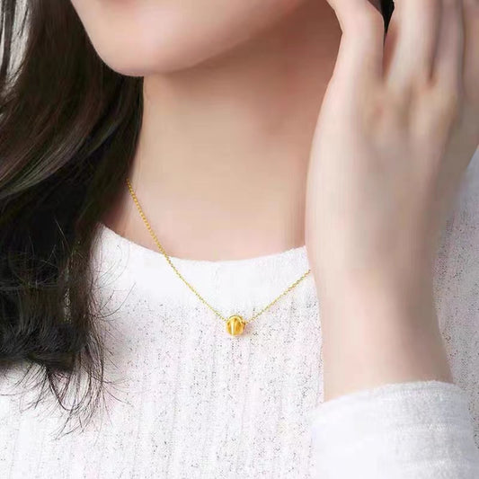 Kalung Personalisasi Mata Kucing 18k Wanita - Perhiasan Stainless Steel Elegan Anti Kusam, Pendant Trendy, Grosir Harga Terbaik - 我的商店