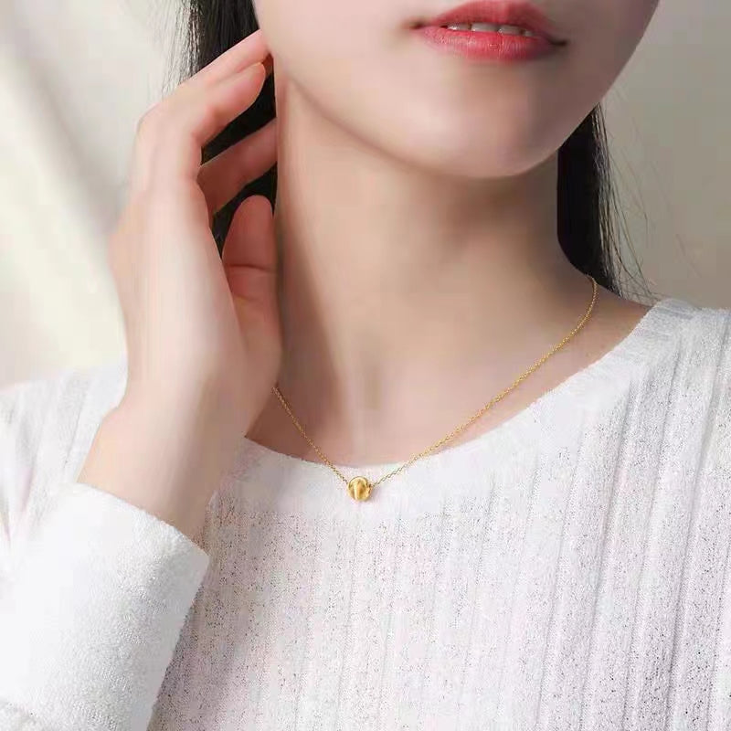 Kalung Personalisasi Mata Kucing 18k Wanita - Perhiasan Stainless Steel Elegan Anti Kusam, Pendant Trendy, Grosir Harga Terbaik - 我的商店