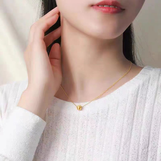 Kalung Personalisasi Mata Kucing 18k Wanita - Perhiasan Stainless Steel Elegan Anti Kusam, Pendant Trendy, Grosir Harga Terbaik - 我的商店