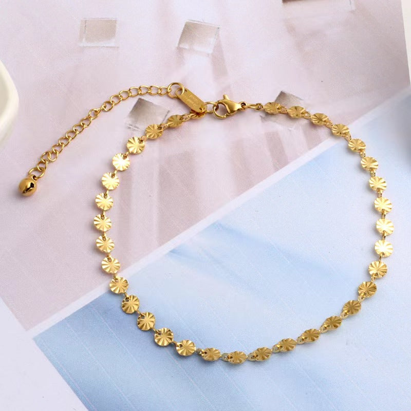 Grosir Gelang Wanita Stainless Steel Motif Kelopak Bunga - Trendi & Tidak Kusam! - 我的商店