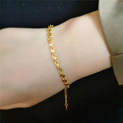 Grosir Gelang Wanita Stainless Steel Motif Kelopak Bunga - Trendi & Tidak Kusam! - 我的商店