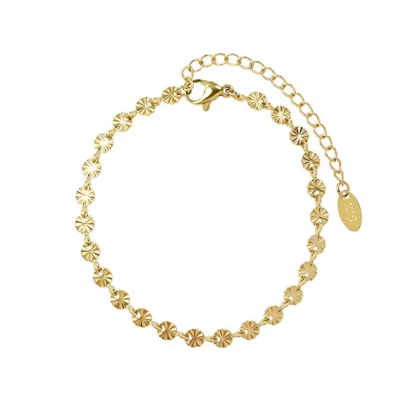 Grosir Gelang Wanita Stainless Steel Motif Kelopak Bunga - Trendi & Tidak Kusam! - 我的商店