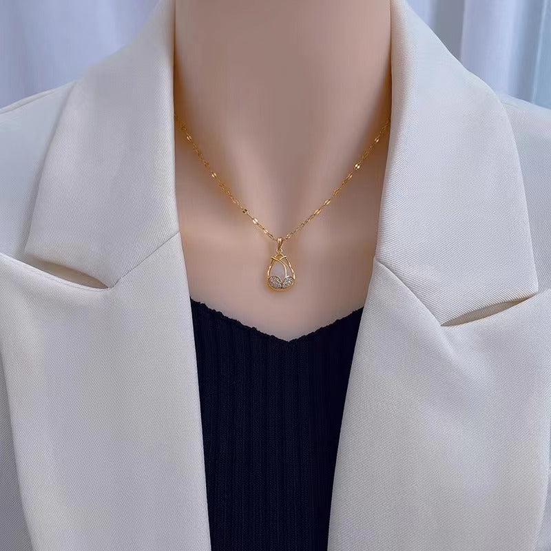 Kalung Bunga Tulip Wanita - Liontin Emas Anti Kusam dengan Rantai Elegan - 我的商店