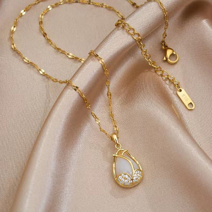 Kalung Bunga Tulip Wanita - Liontin Emas Anti Kusam dengan Rantai Elegan - 我的商店