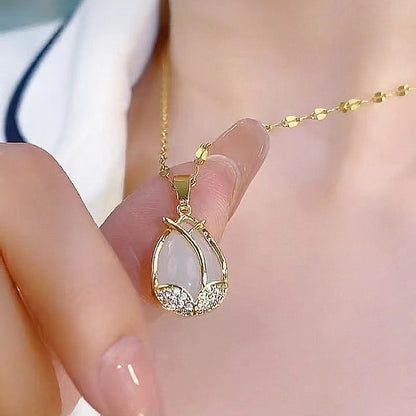 Kalung Bunga Tulip Wanita - Liontin Emas Anti Kusam dengan Rantai Elegan - 我的商店