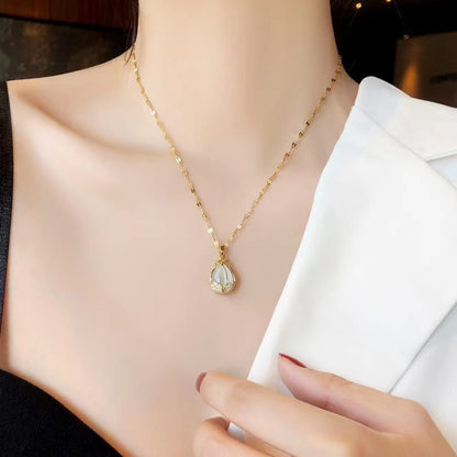 Kalung Bunga Tulip Wanita - Liontin Emas Anti Kusam dengan Rantai Elegan - 我的商店