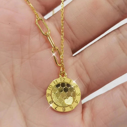 Kalung Sisik Ikan Kotak Emas 18K - Stainless Steel Anti Kusam Gaya Korea - 我的商店