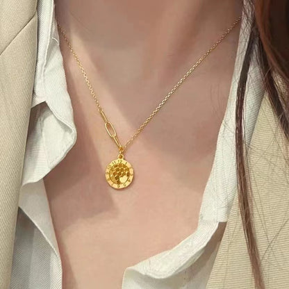Kalung Sisik Ikan Kotak Emas 18K - Stainless Steel Anti Kusam Gaya Korea - 我的商店