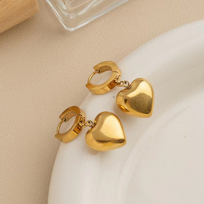 Hikaw Emas 18K Anti Pudar - Lucky Ball Stainless Steel untuk Wanita | Anting Hypoallergenic & Tahan Lama - 我的商店