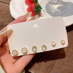 Anting Titanium Wanita 6Pcs Anti Karat Dan Anti Luntur Anting Wanita Hijab Korea Style