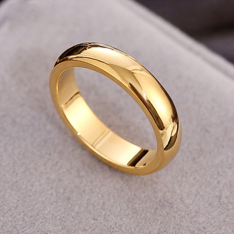 Cincin Dome untuk Wanita - Perhiasan Stainless Steel Lapisan Emas 18k | Aksesoris Pasangan Harian Murah dan Elegan - 我的商店